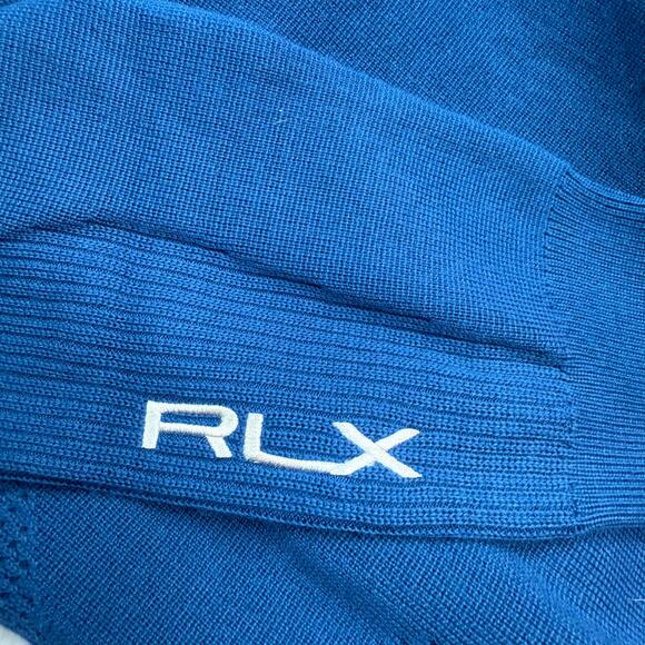 RLX Ralph Lauren Wool-Blended 1/2 Zip Mock Indigo Blue Womens M Golf Sweater NWT - Picture 14 of 15
